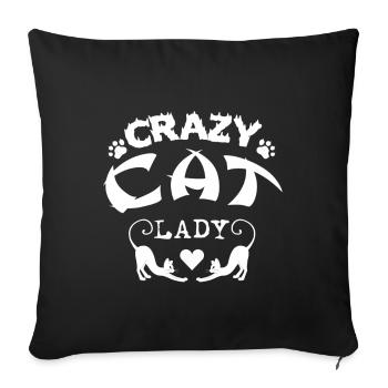 Cat Crazy Cat Lady Shirt - Sofa pillowcase 17,3'' x 17,3'' (45 x 45 cm) - black - Front