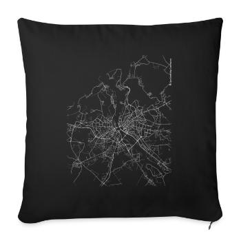 Minimaler Riga Stadtplan und Straßen - Sofakissenbezug 45 x 45 cm - Schwarz - Vorne
