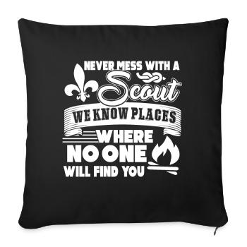 Scouting Lege dich niemals mit einem Scout an - Sofakissenbezug 45 x 45 cm - Schwarz - Vorne