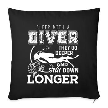 Plongée sous-marine avec un plongeur - Housse de coussin décorative 45 x 45 cm - noir - Devant