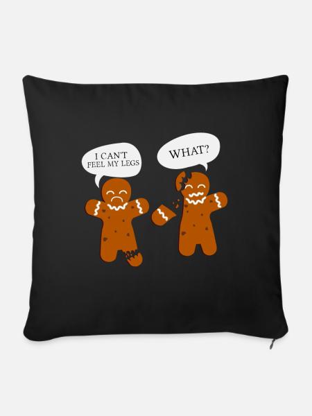 Gingerbread Fight Christmas - Christmas Kleider - Sofakissenbezug 45 x 45 cm - Schwarz