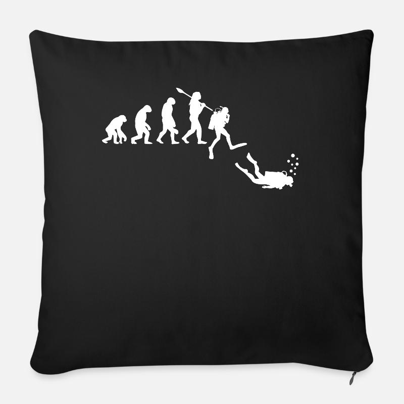 Taucher Evolution - Sofakissenbezug 45 x 45 cm - Schwarz
