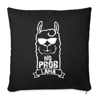 No Problama - funny saying with a cool llama - Sofa pillowcase 17,3'' x 17,3'' (45 x 45 cm) - black - Front
