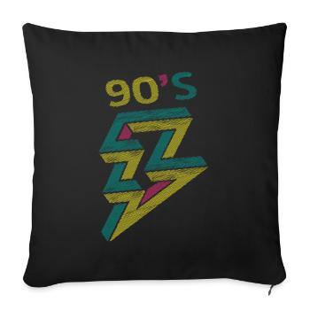 90's retro flash - Sofa pillowcase 17,3'' x 17,3'' (45 x 45 cm) - black - Front