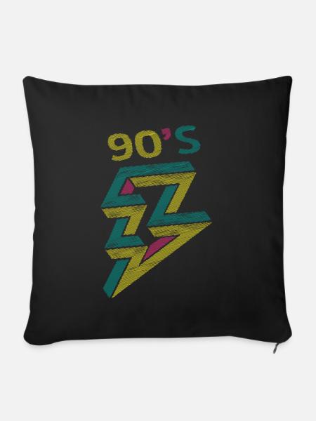 90's Retro Blitz - Sofakissenbezug 45 x 45 cm - Schwarz