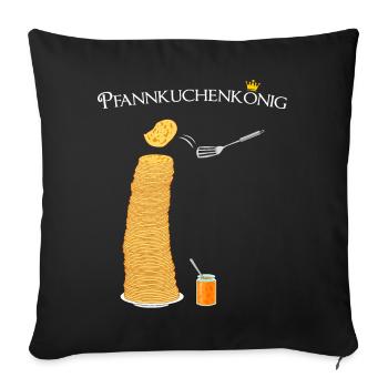 Pancakes, pancake king, hobby cook, cooking - Sofa pillowcase 17,3'' x 17,3'' (45 x 45 cm) - black - Front