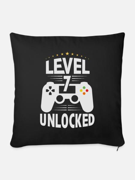 7th birthday, 7 year old birthday gifts - Sofa pillowcase 17,3'' x 17,3'' (45 x 45 cm) - black