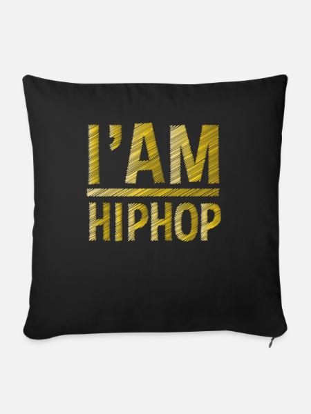 Hip hop hip hop - Sofa pillowcase 17,3'' x 17,3'' (45 x 45 cm) - black