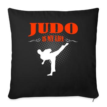 judo - Housse de coussin décorative 45 x 45 cm - noir - Devant