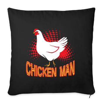 Funny Chicken Man - Housse de coussin décorative 45 x 45 cm - noir - Devant