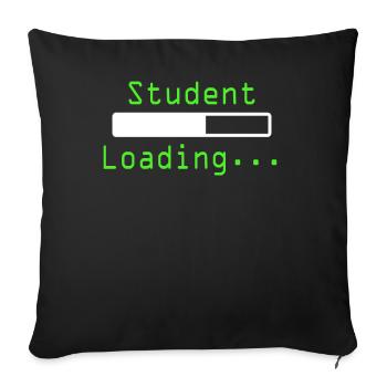 Nerdy student shirt - Sofa pillowcase 17,3'' x 17,3'' (45 x 45 cm) - black - Front