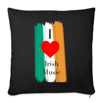 Love Irish Music Ireland heart gift - Sofa pillowcase 17,3'' x 17,3'' (45 x 45 cm) - black - Front