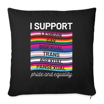 Pride And Equality Support LGBT Love Bi Cloths - Sofa pillowcase 17,3'' x 17,3'' (45 x 45 cm) - black - Front