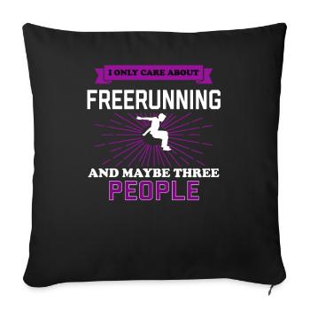 Freerunning And Maybe 3 People - Sofa pillowcase 17,3'' x 17,3'' (45 x 45 cm) - black - Front