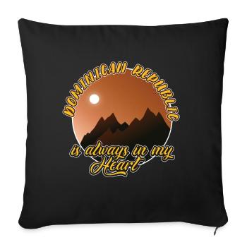 République dominicaine pour toujours dans le cœur - Housse de coussin décorative 45 x 45 cm - noir - Devant