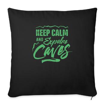 Cave Cave Explorer Caving Team - Sofa pillowcase 17,3'' x 17,3'' (45 x 45 cm) - black - Front