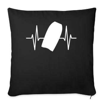Bodyboard heartbeat watersports waves gift - Sofa pillowcase 17,3'' x 17,3'' (45 x 45 cm) - black - Front