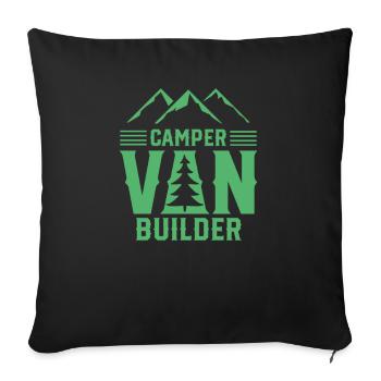Campervan Wohnmobil Selber Bauen Umbauen Team - Sofakissenbezug 45 x 45 cm - Schwarz - Vorne