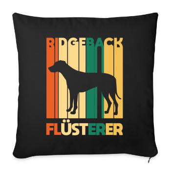 Rhodesian Ridgeback - Sofakissenbezug 45 x 45 cm - Schwarz - Vorne