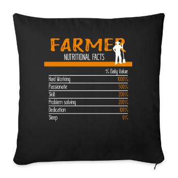 Farmer ingredients - Sofa pillowcase 17,3'' x 17,3'' (45 x 45 cm) - black - Front