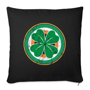Shamrock Ireland Retro - Sofa pillowcase 17,3'' x 17,3'' (45 x 45 cm) - black - Front