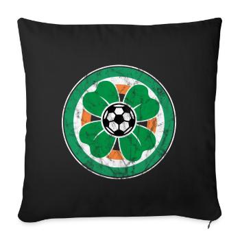Ireland football shamrock - Sofa pillowcase 17,3'' x 17,3'' (45 x 45 cm) - black - Front