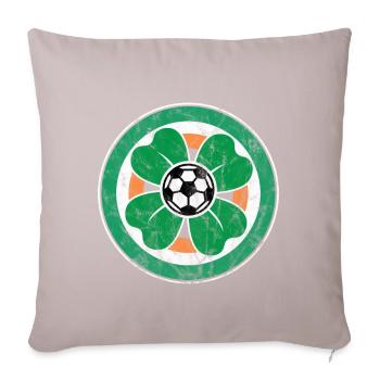 Irlande trèfle de football - Housse de coussin décorative 45 x 45 cm - taupe clair - Devant