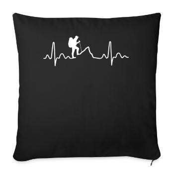 Hiking Heartbeat - Housse de coussin décorative 45 x 45 cm - noir - Devant