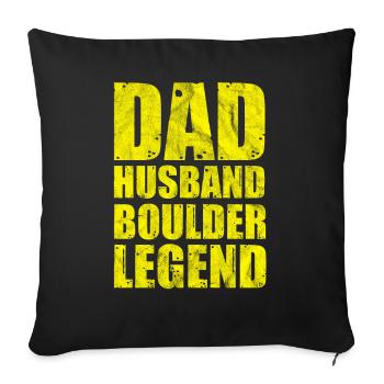 Papa mari boulder pose - Housse de coussin décorative 45 x 45 cm - noir - Devant