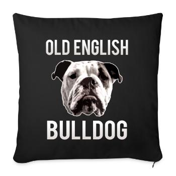 Aiden Old English Bulldog Bulldog cadeau - Housse de coussin décorative 45 x 45 cm - noir - Devant