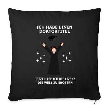 Doktortitel - Sofakissenbezug 45 x 45 cm - Schwarz - Vorne