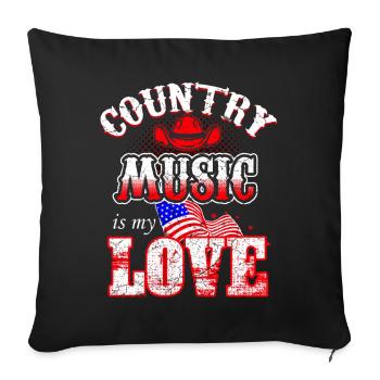 Country music western rodeo cowboy USA - Sofa pillowcase 17,3'' x 17,3'' (45 x 45 cm) - black - Front