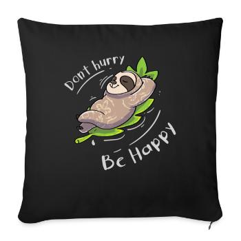 Sloth Funny Saying - Sofa pillowcase 17,3'' x 17,3'' (45 x 45 cm) - black - Front