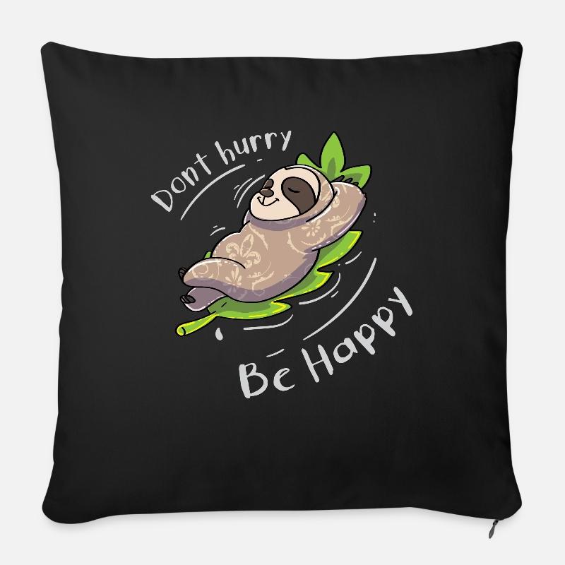 Paresse drôle disant - Housse de coussin décorative 45 x 45 cm - noir