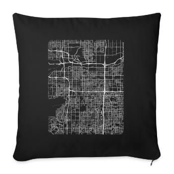 Minimal Tempe city map and streets - Sofa pillowcase 17,3'' x 17,3'' (45 x 45 cm) - black - Front