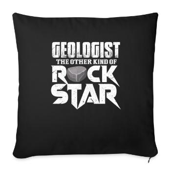 géologue - Housse de coussin décorative 45 x 45 cm - noir - Devant