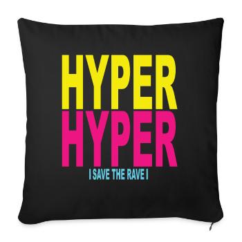 90s 90s party 90s techno 90 ans - Housse de coussin décorative 45 x 45 cm - noir - Devant