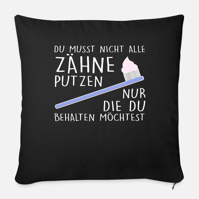 Zahnarzt Zahnärztin - Sofakissenbezug 45 x 45 cm - Schwarz