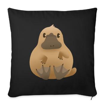 Schnabeltier (Platypus) - Sofakissenbezug 45 x 45 cm - Schwarz - Vorne