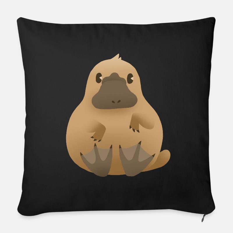 Schnabeltier (Platypus) - Sofakissenbezug 45 x 45 cm - Schwarz