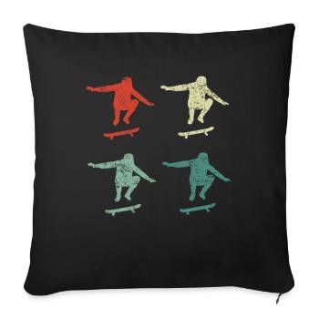 skateboarder - Housse de coussin décorative 45 x 45 cm - noir - Devant