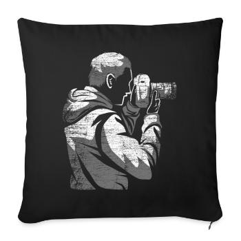 Fotograf Kamera Geschenk - Sofakissenbezug 45 x 45 cm - Schwarz - Vorne