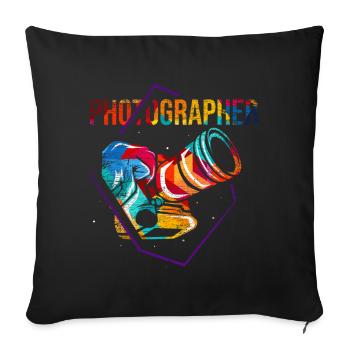 Fotograf Kamera Geschenk - Sofakissenbezug 45 x 45 cm - Schwarz - Vorne