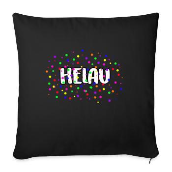 HELAU KONFETTI FASTNACHT FASCHING ROSENMONTAG FUN - Sofakissenbezug 45 x 45 cm - Schwarz - Vorne
