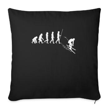 Cadeau de sports d'hiver drôle ski evolution - Housse de coussin décorative 45 x 45 cm - noir - Devant