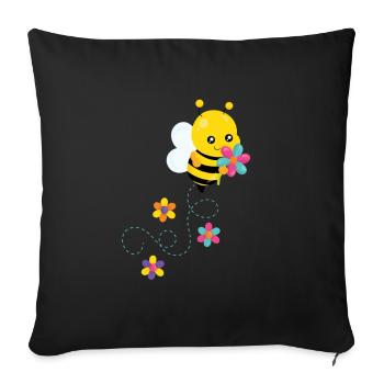 bee - Sofa pillowcase 17,3'' x 17,3'' (45 x 45 cm) - black - Front