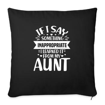Aunt niece nephew - Sofa pillowcase 17,3'' x 17,3'' (45 x 45 cm) - black - Front