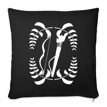Laurel wreath bow shoot horseback bow - Sofa pillowcase 17,3'' x 17,3'' (45 x 45 cm) - black - Front