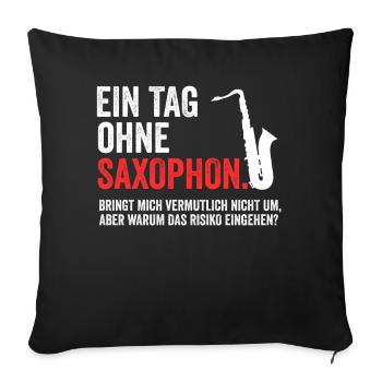 Saxophon - Sofakissenbezug 45 x 45 cm - Schwarz - Vorne