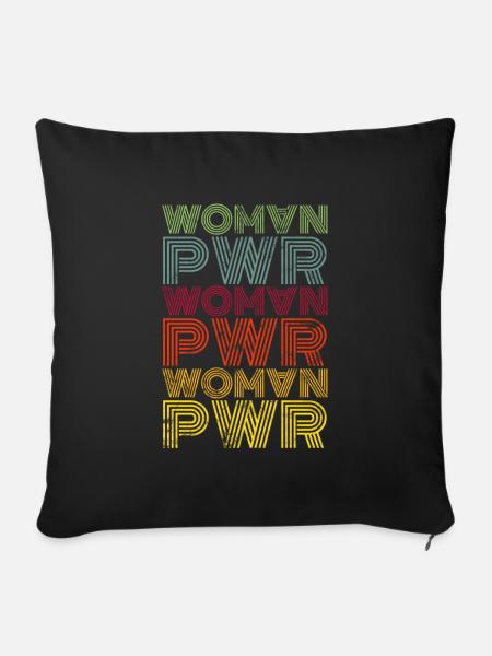 Frauen Power Retro - Sofakissenbezug 45 x 45 cm - Schwarz
